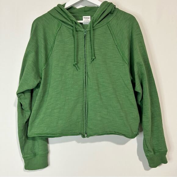 PINK Victoria's Secret Tops - Pink Victoria’s Secret Women’s Long Sleeve Zip Up Hoodie Green Size Medium FLAW